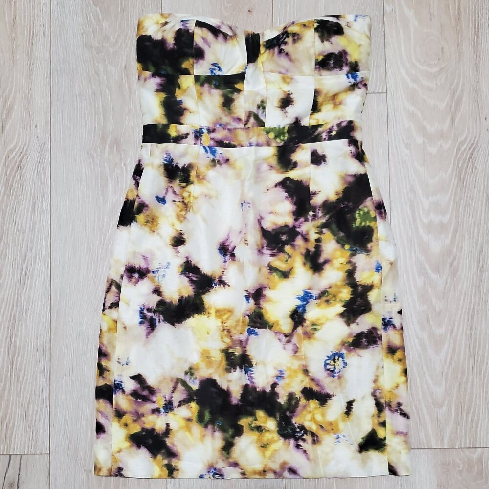 J. Crew Floral Fleurette Bustier Strapless Dress | 2